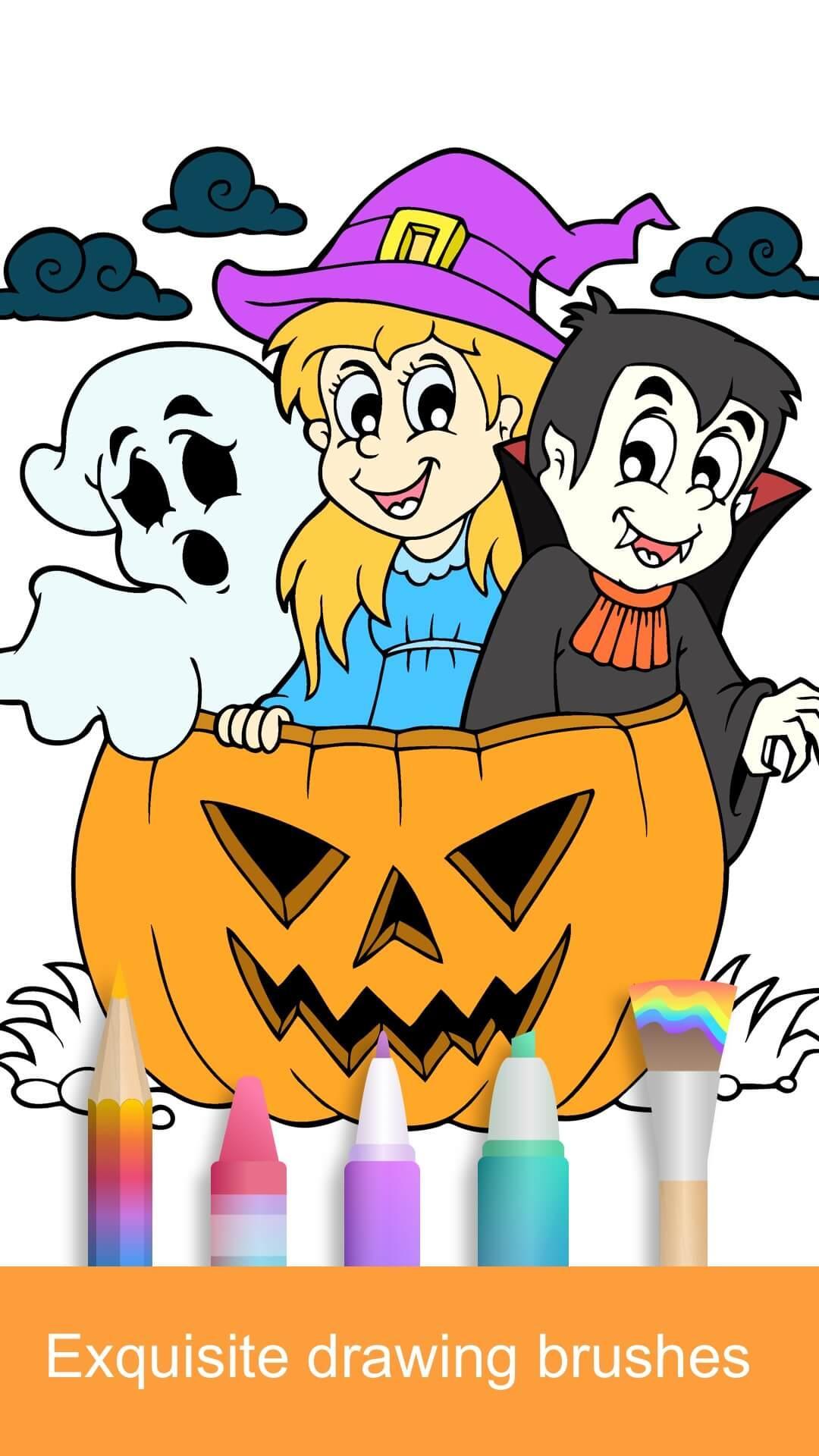 2023 Halloween Coloring Books Game Screenshot