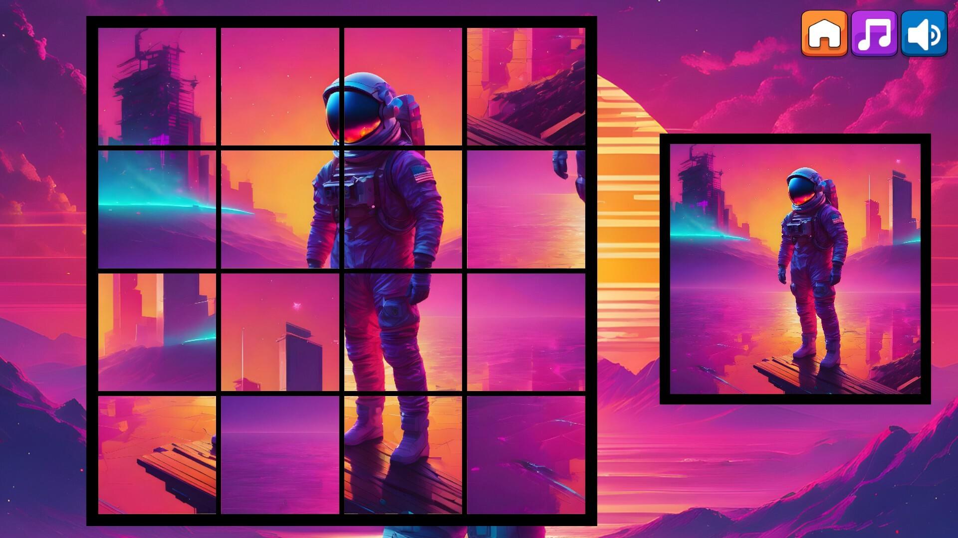 Cuplikan Layar Game OG Puzzlers: Synthwave Astronauts