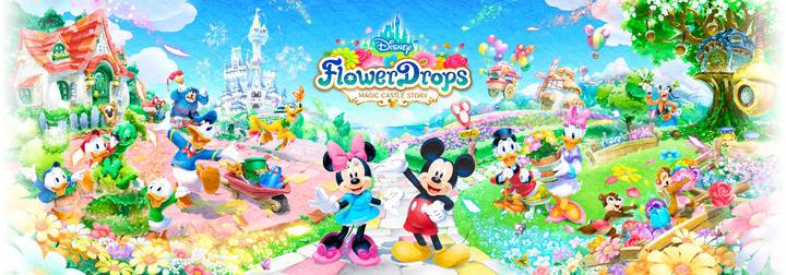 Banner of Disney Flower Drops Magic Castle Story 