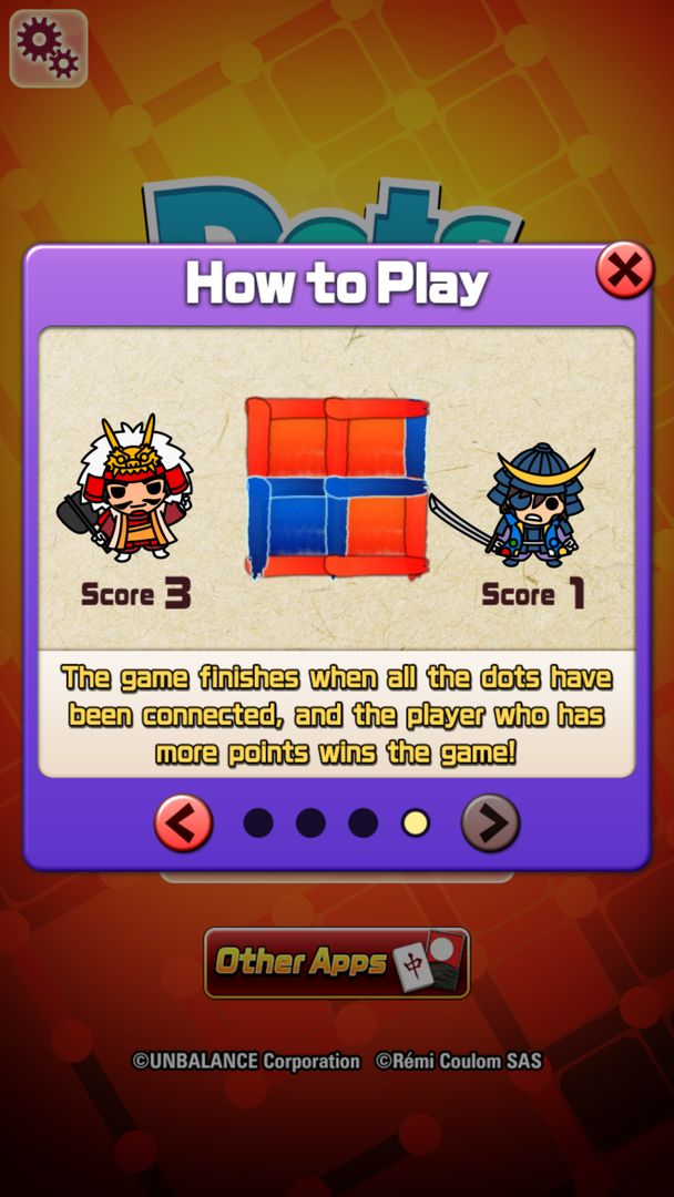 Screenshot of Dots and Boxes Battle game