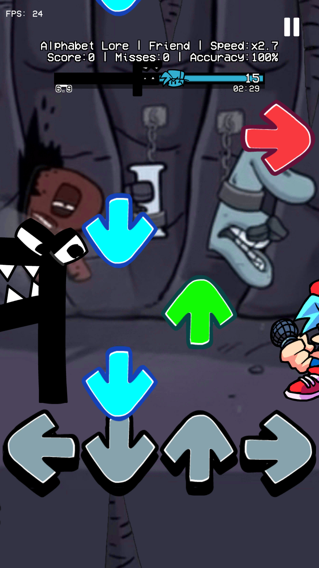 Screenshot of FNF Alphabet Lore Funkin Mod