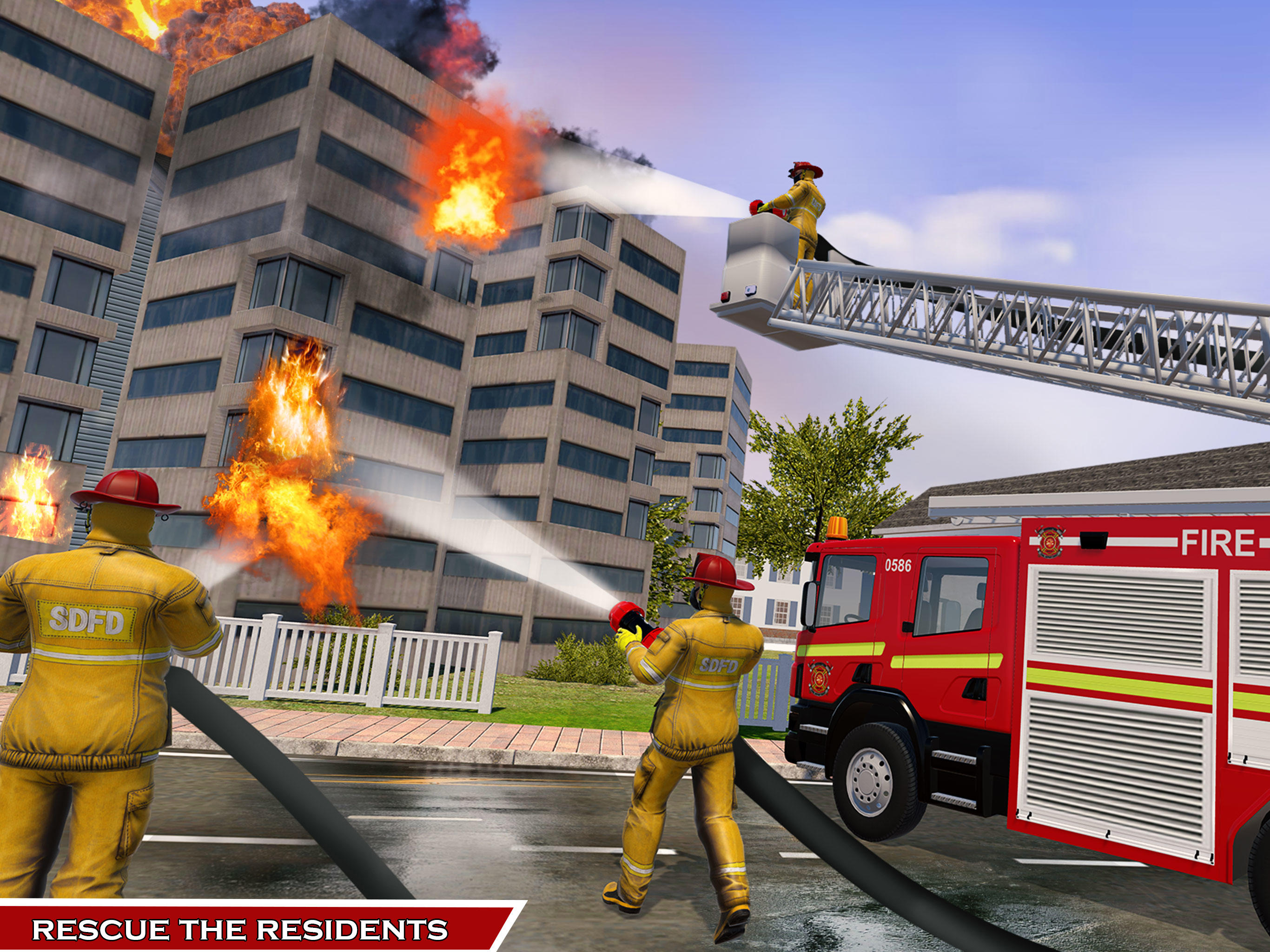911 Fire Truck Games Simulator Game Screenshot