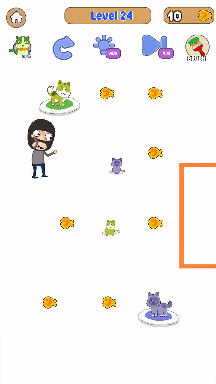 Cat Rush Puzzle - Draw to Save Game Screenshot