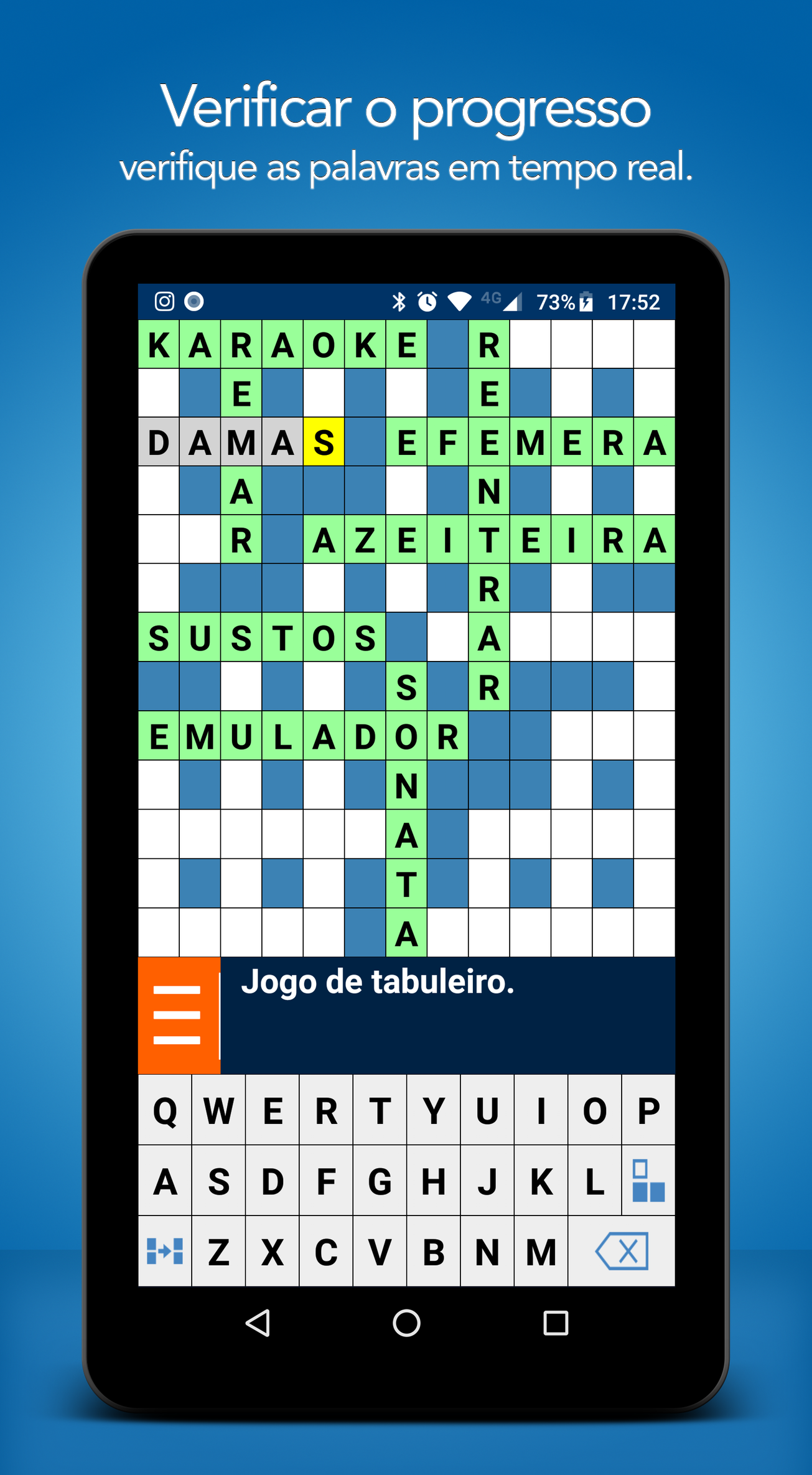 Captura de Tela do Jogo Palavras Cruzadas