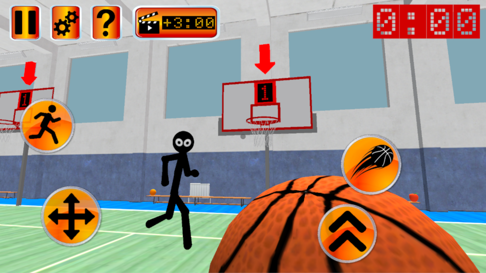Stickman Teacher. Basketball Basics Game Screenshot