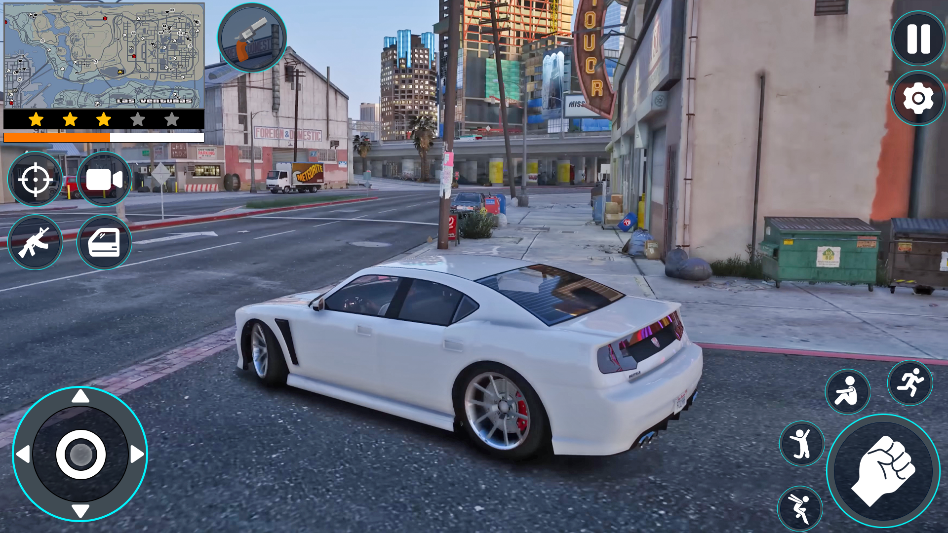 Captura de Tela do Jogo Crime Gangster condução carro