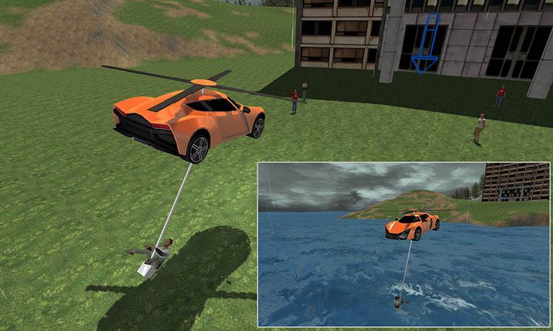 Screenshot of Flying Rescue Helicopter Car