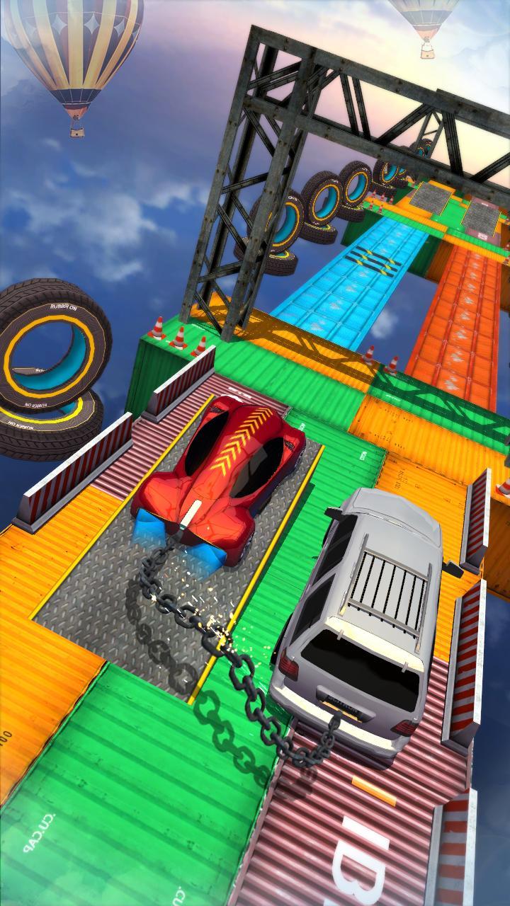 Impossible Flying Chained Car Games screenshot game