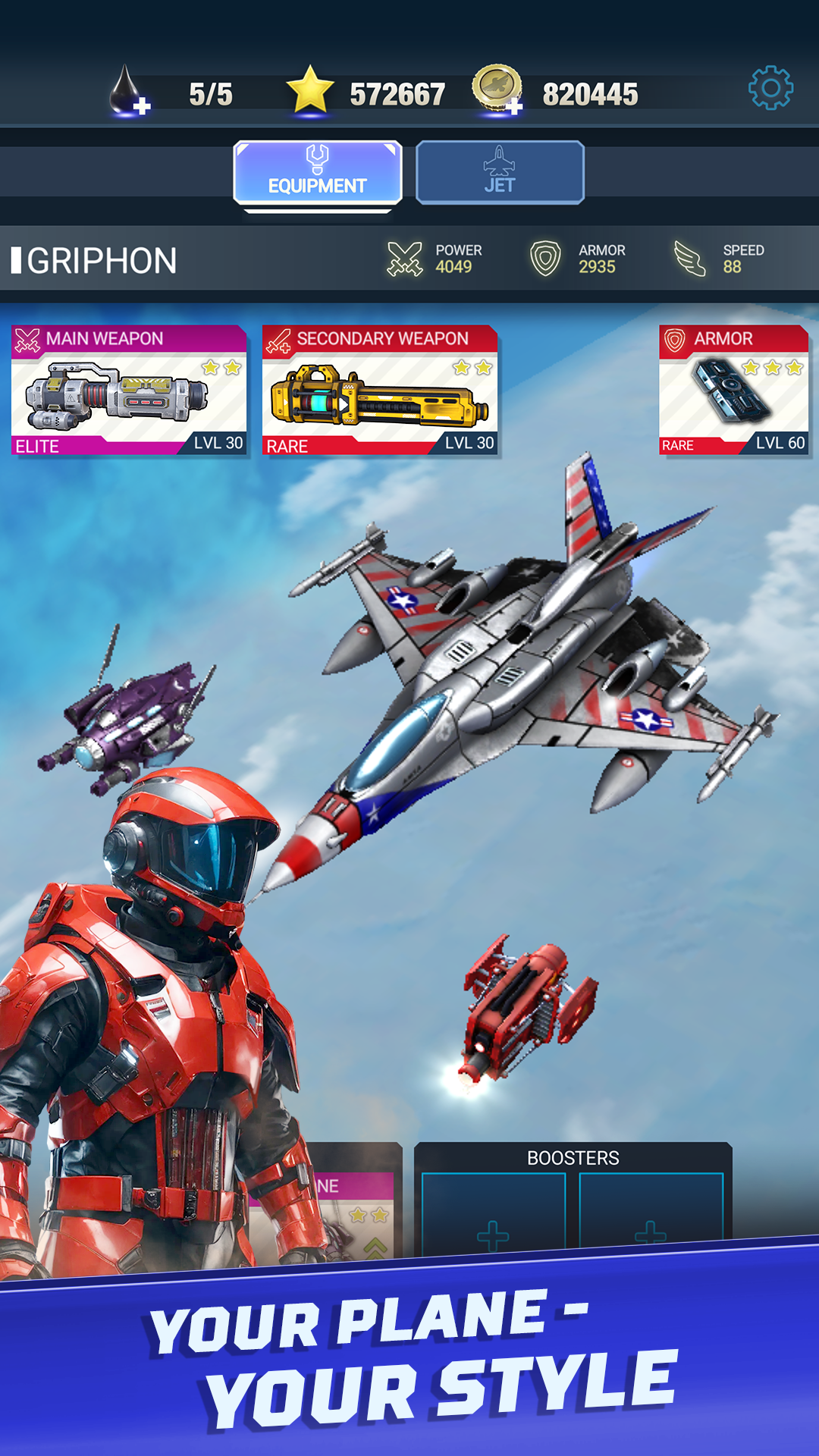 Screenshot of Red Hunt: space shooter game