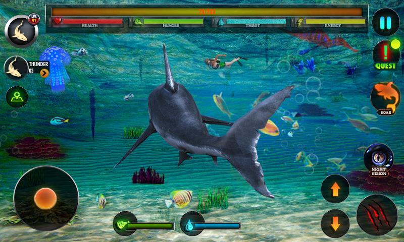 Angry Shark Adventures 3D Game Screenshot