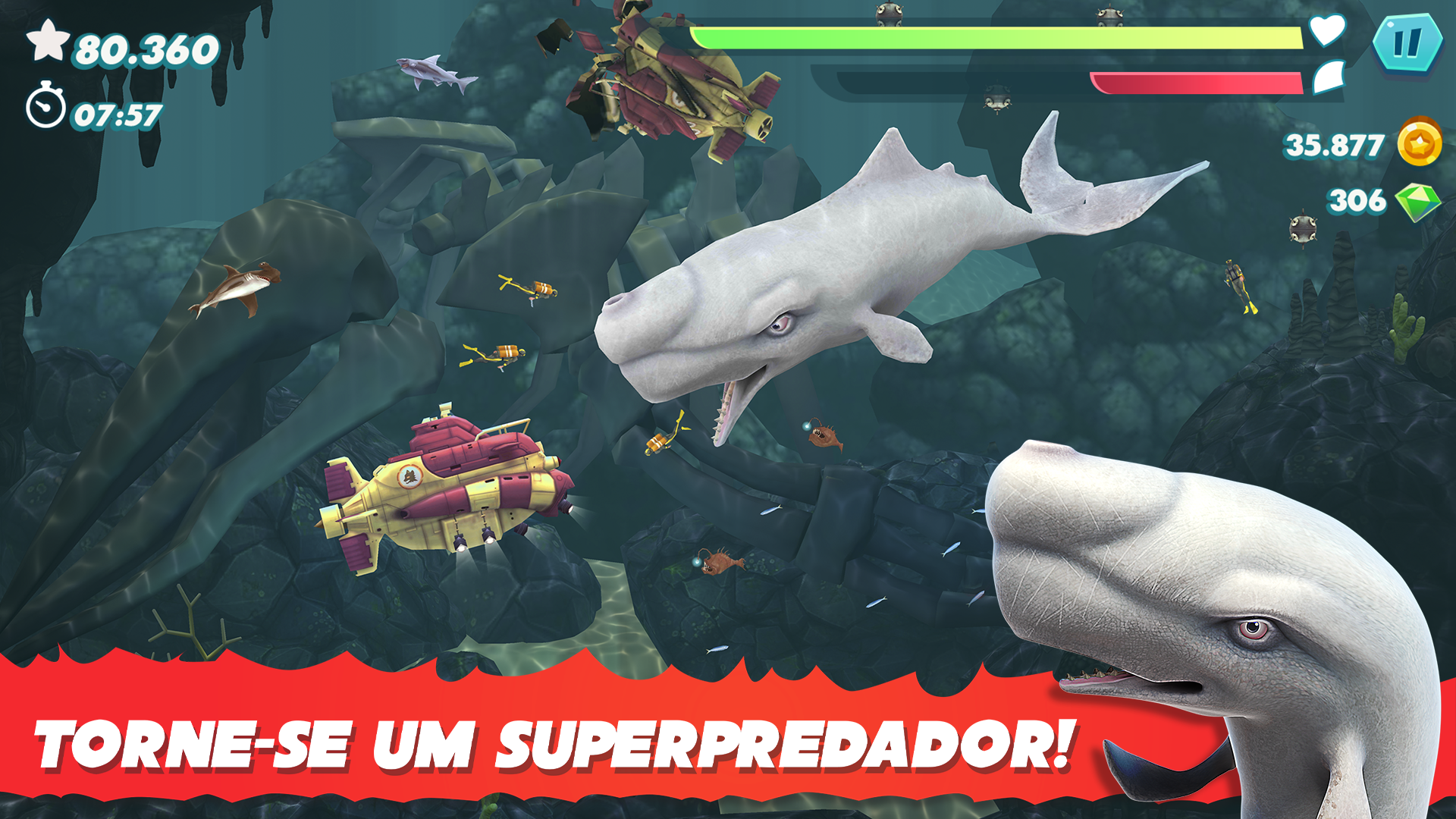 Captura de Tela do Jogo Hungry Shark Evolution: Ataque