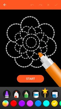 Learn To Draw Glow Flower Game Screenshot