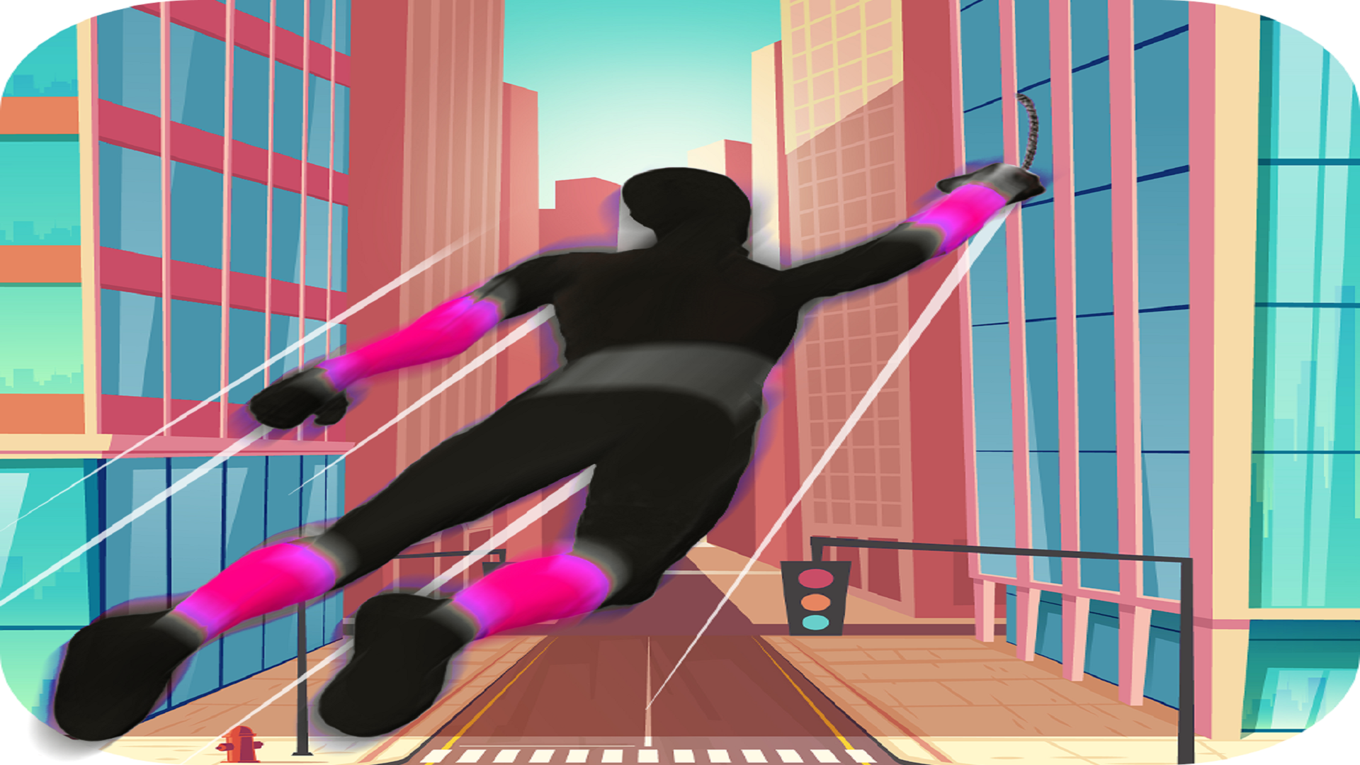 Black Super Rope Hero Game 3D Game Screenshot