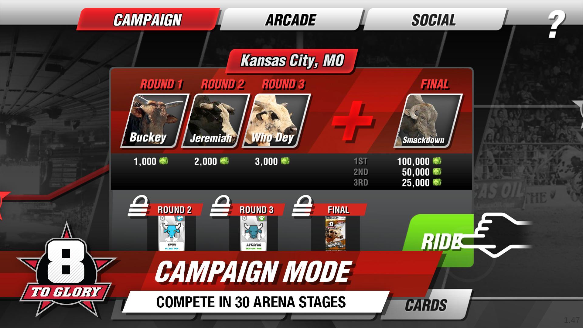 Cuplikan Layar Game 8 to Glory - Bull Riding