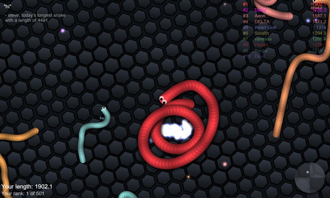 slither.io 게임 스크린 샷