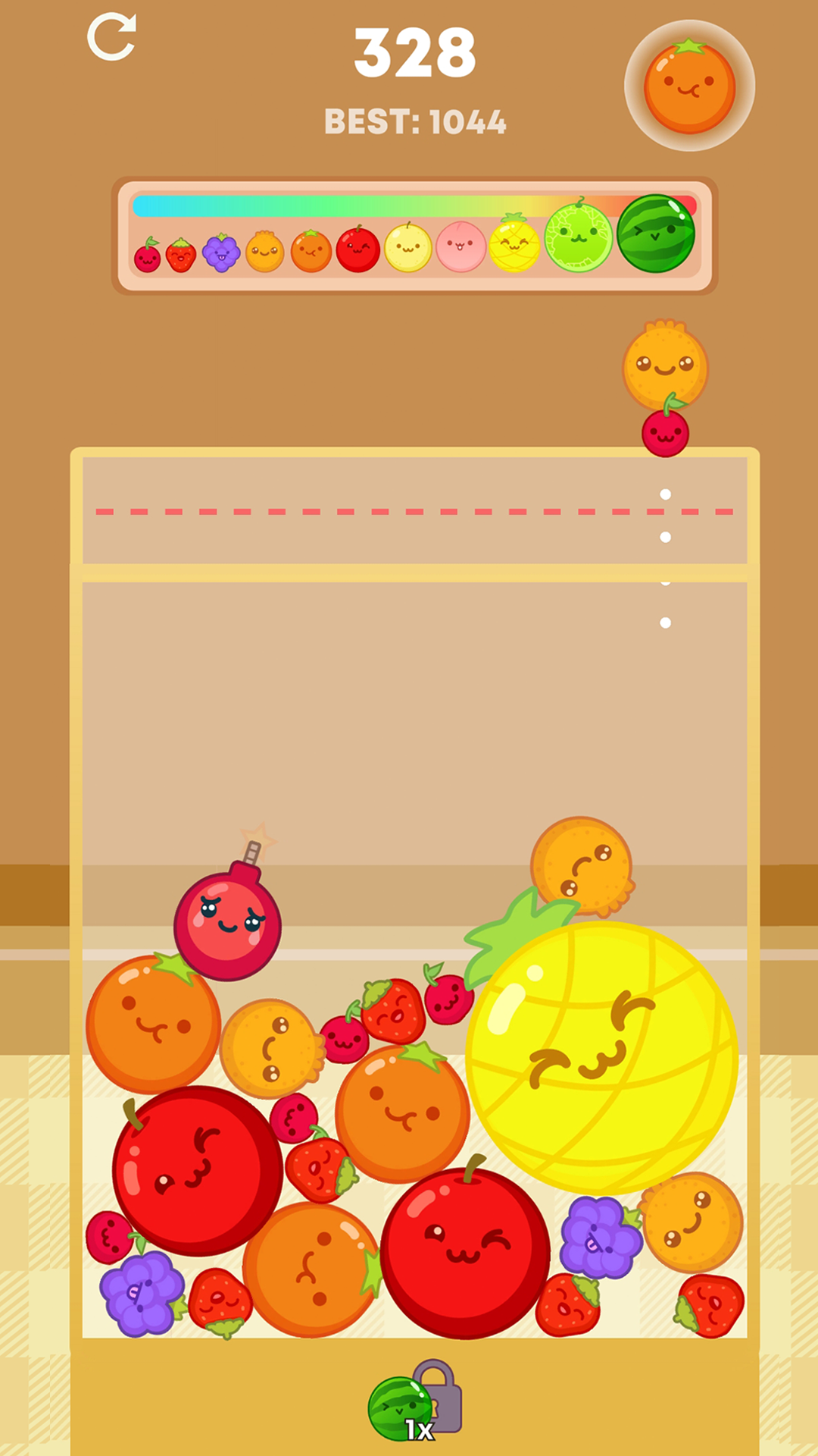 Screenshot of Suika Watermelon Merge