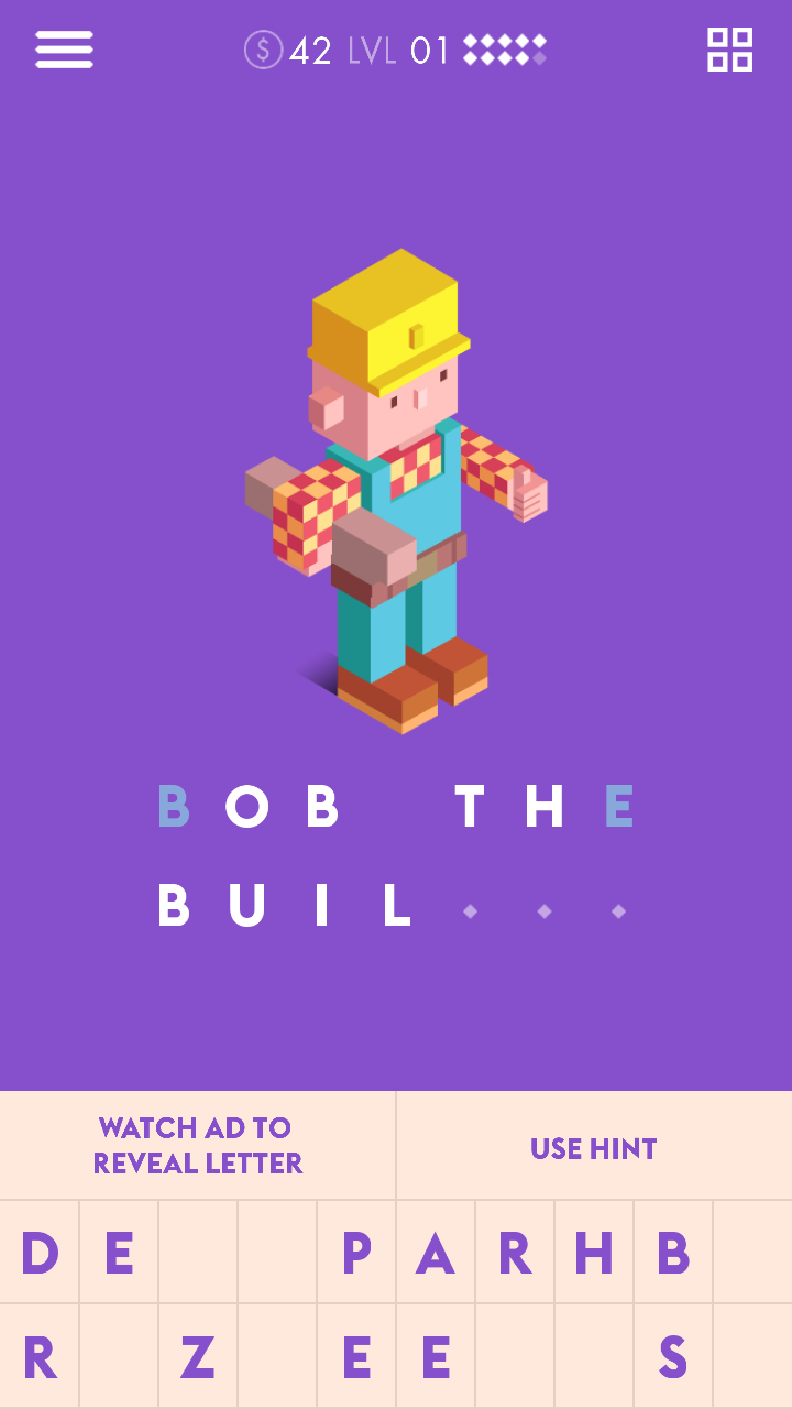 Guess the Blocky Character Quiz - Picture Trivia Game Screenshot