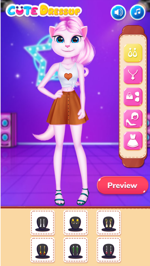 Glamorous Cat Girl Dress-Up Game Screenshot