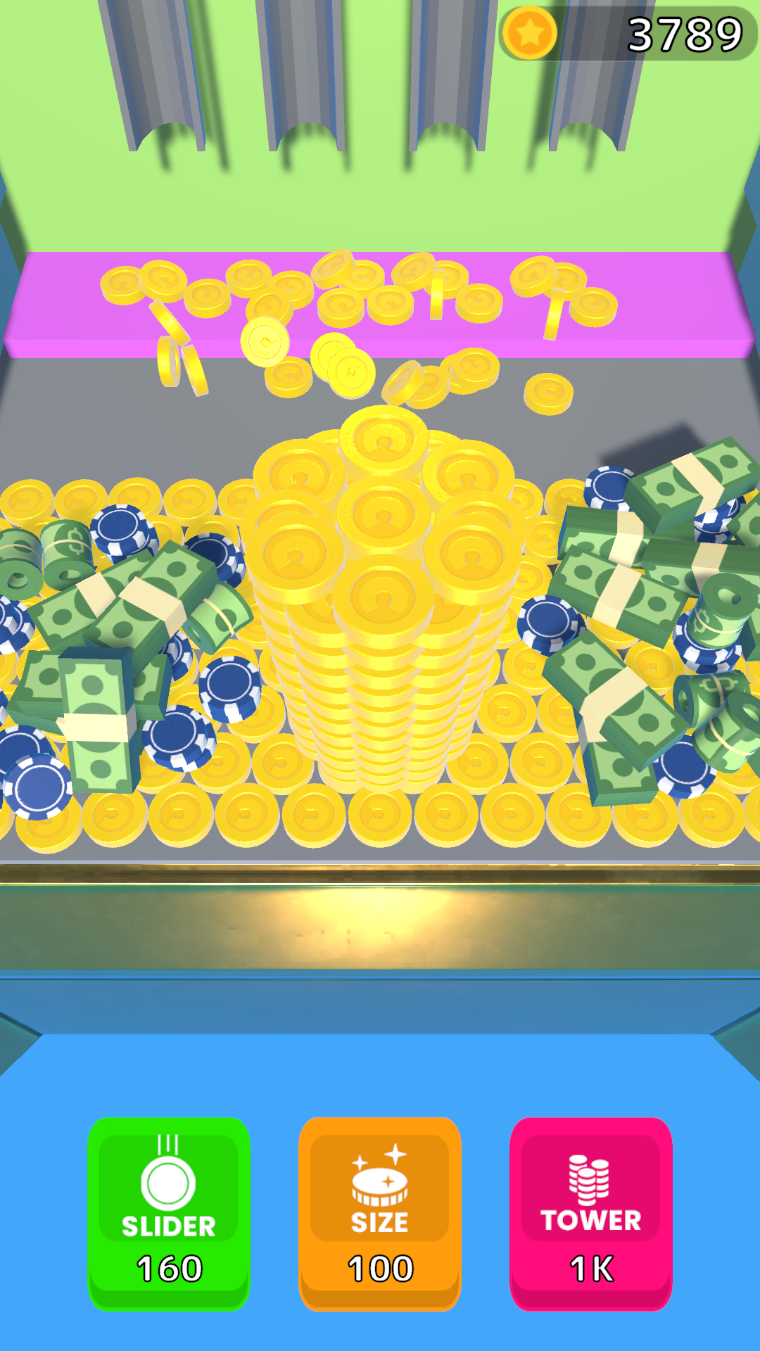 Falling Coin Tower Game Screenshot