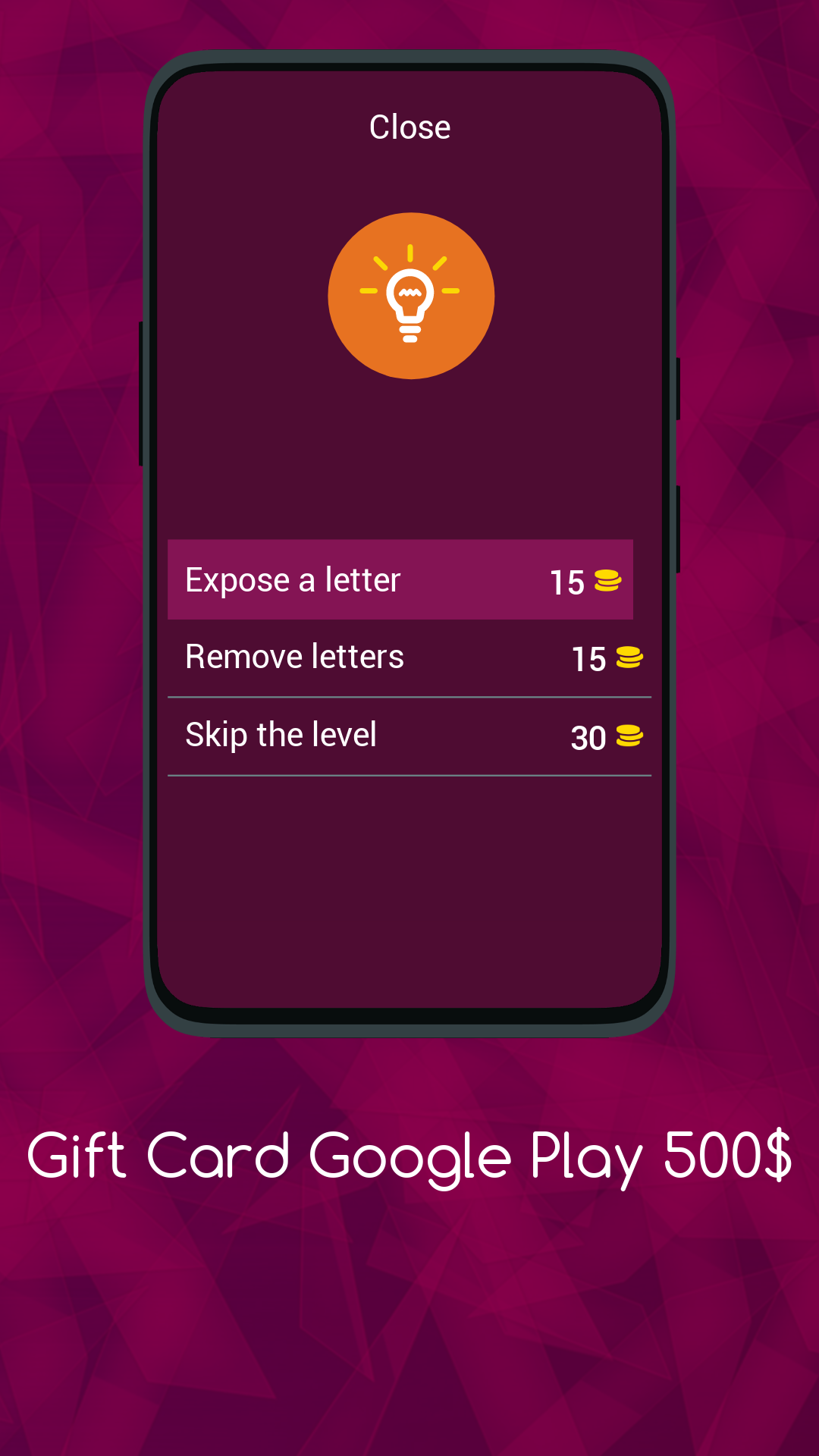 Screenshot of Google Play  dr500 Card Win