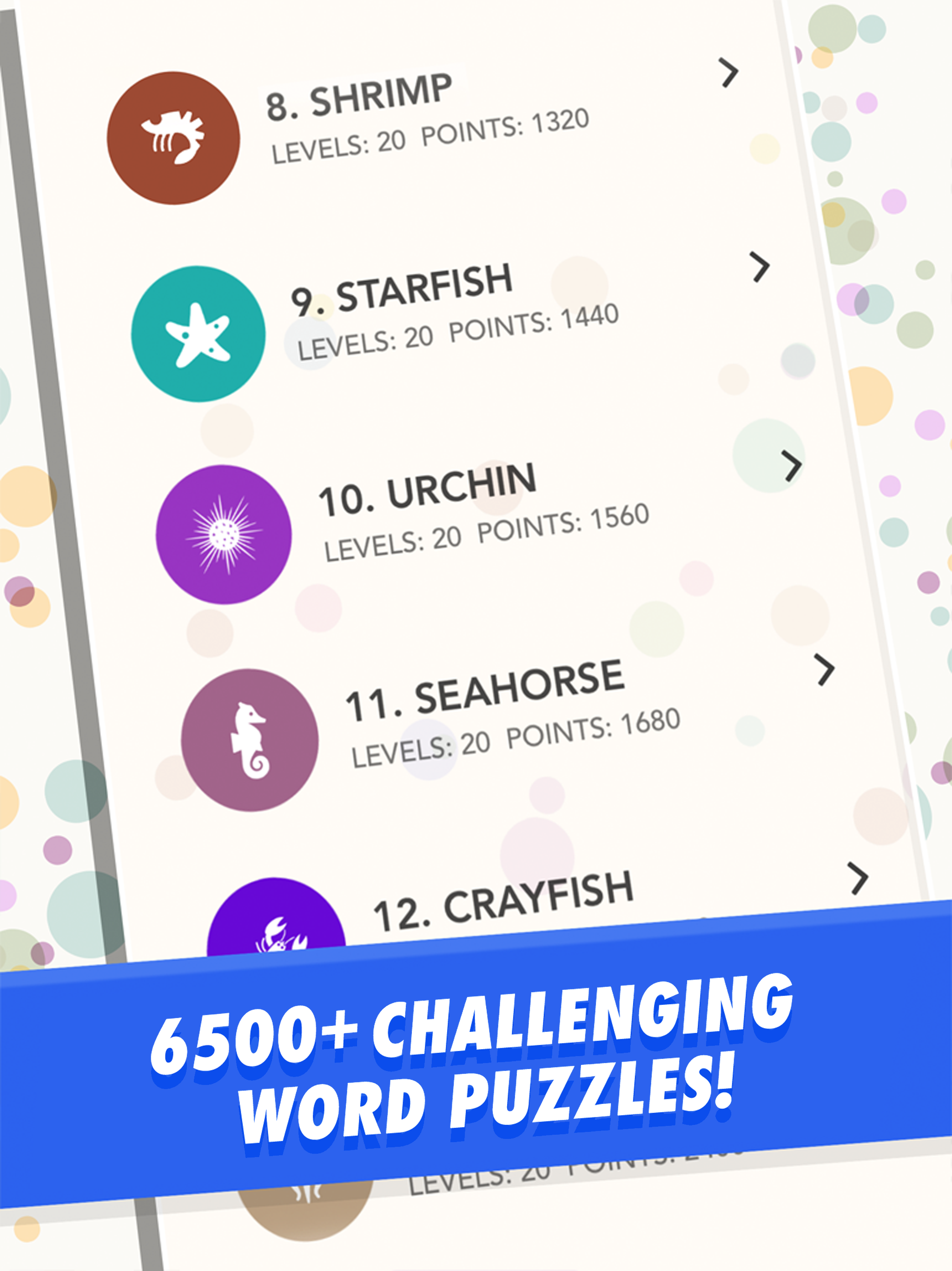 Скриншот игры WordBubbles