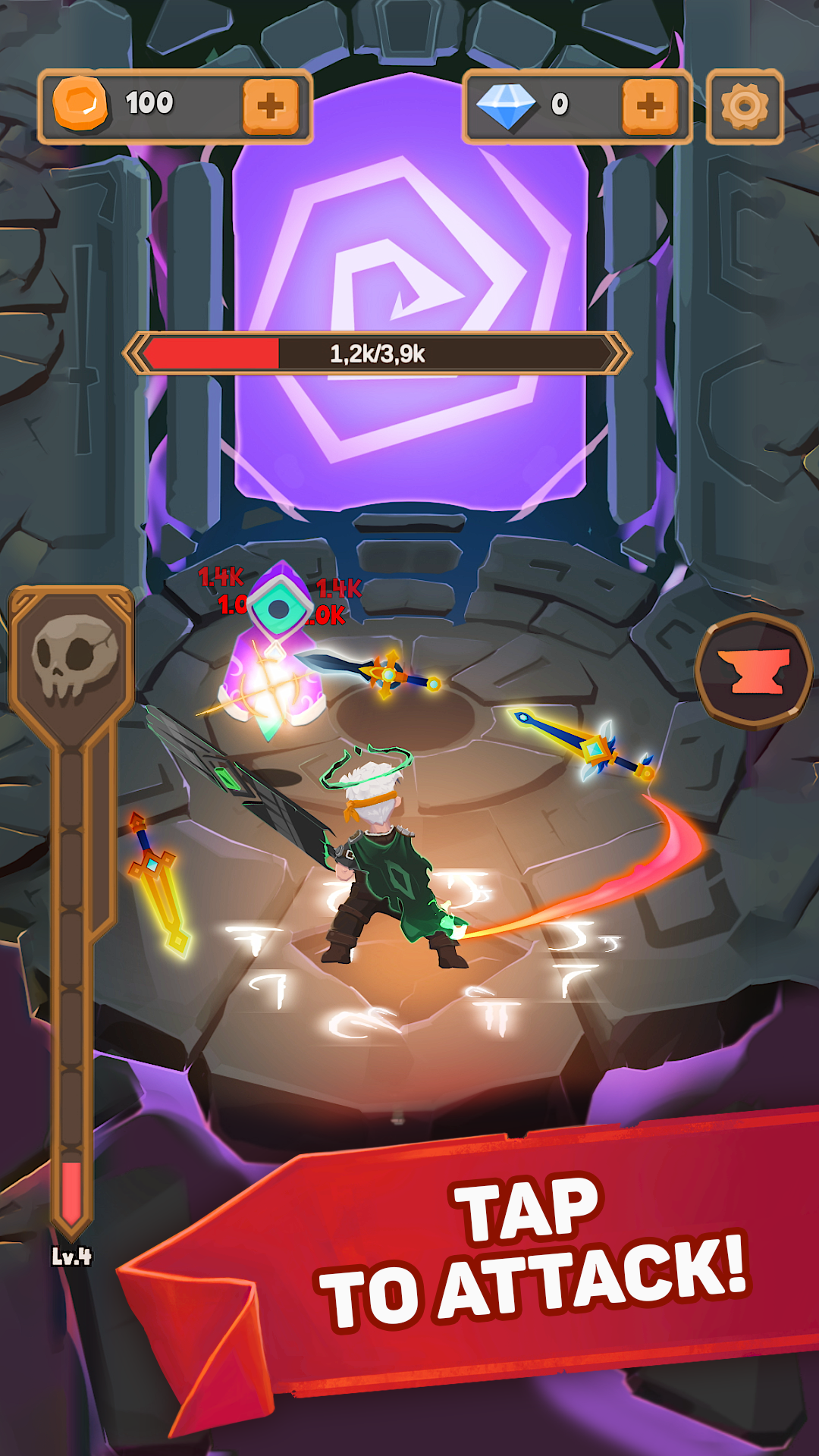 Forge Titans: Idle RPG Clicker ภาพหน้าจอเกม