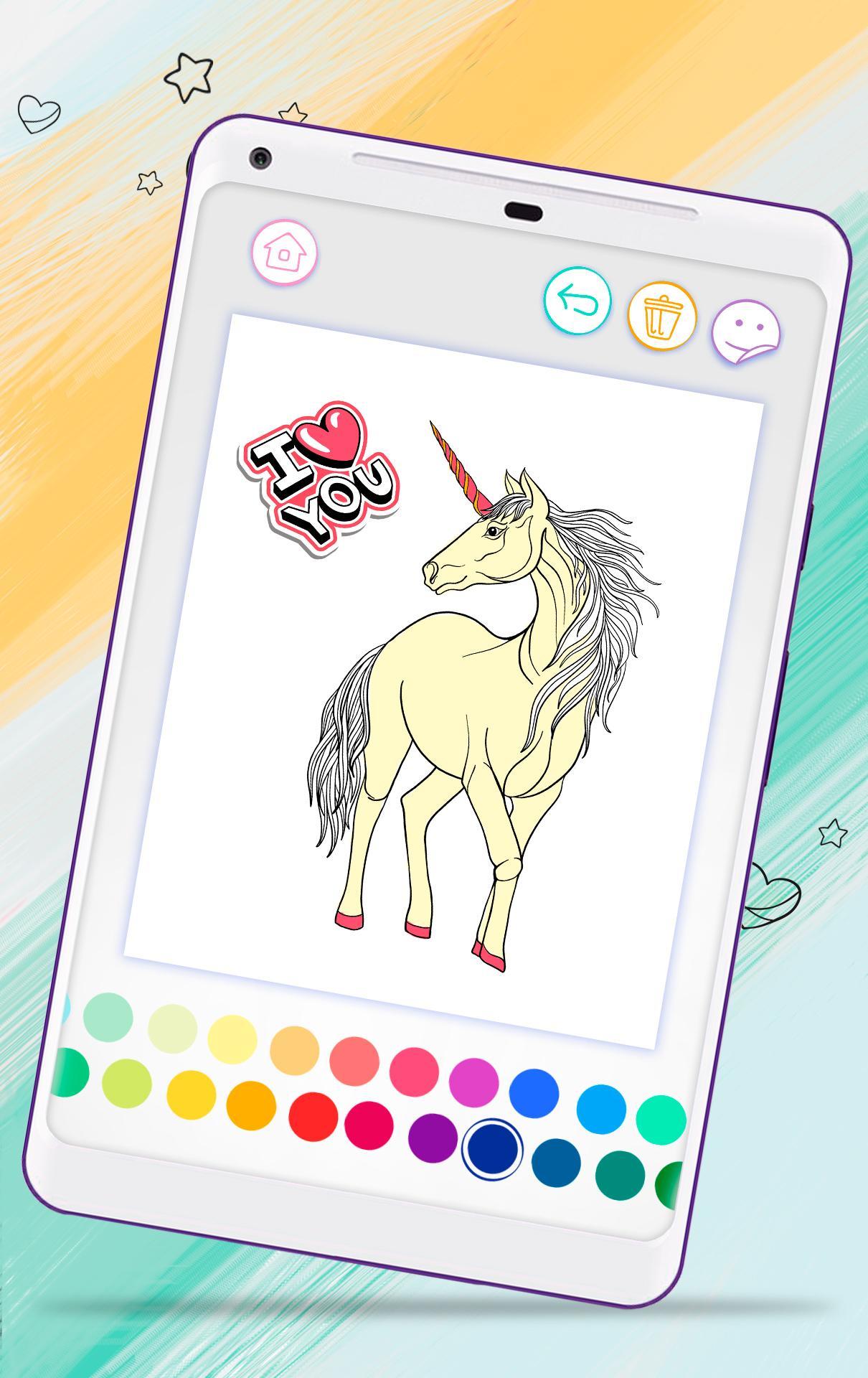 Unicorn Coloring Book Game Screenshot