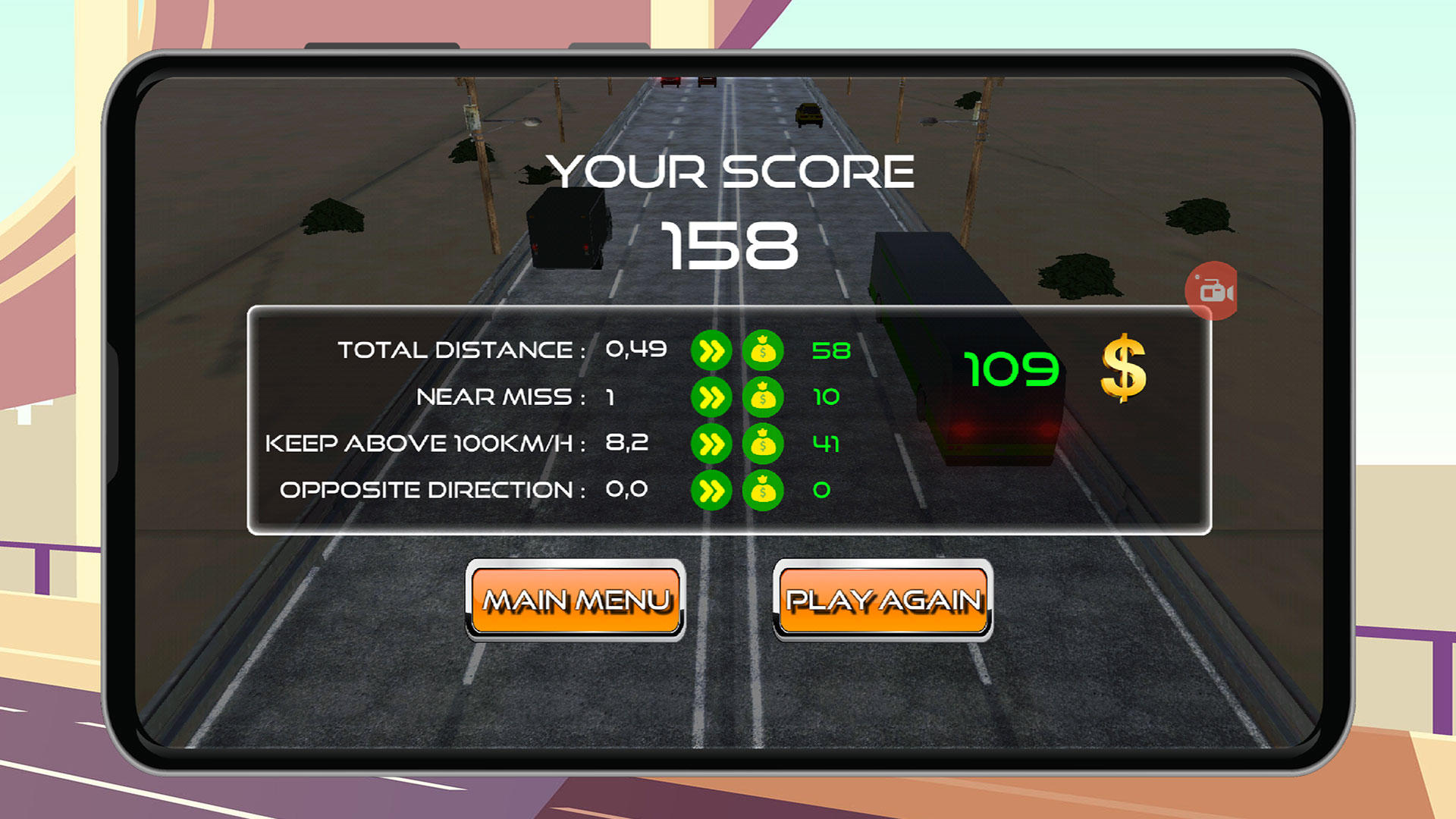 Screenshot of Highway Racer Game