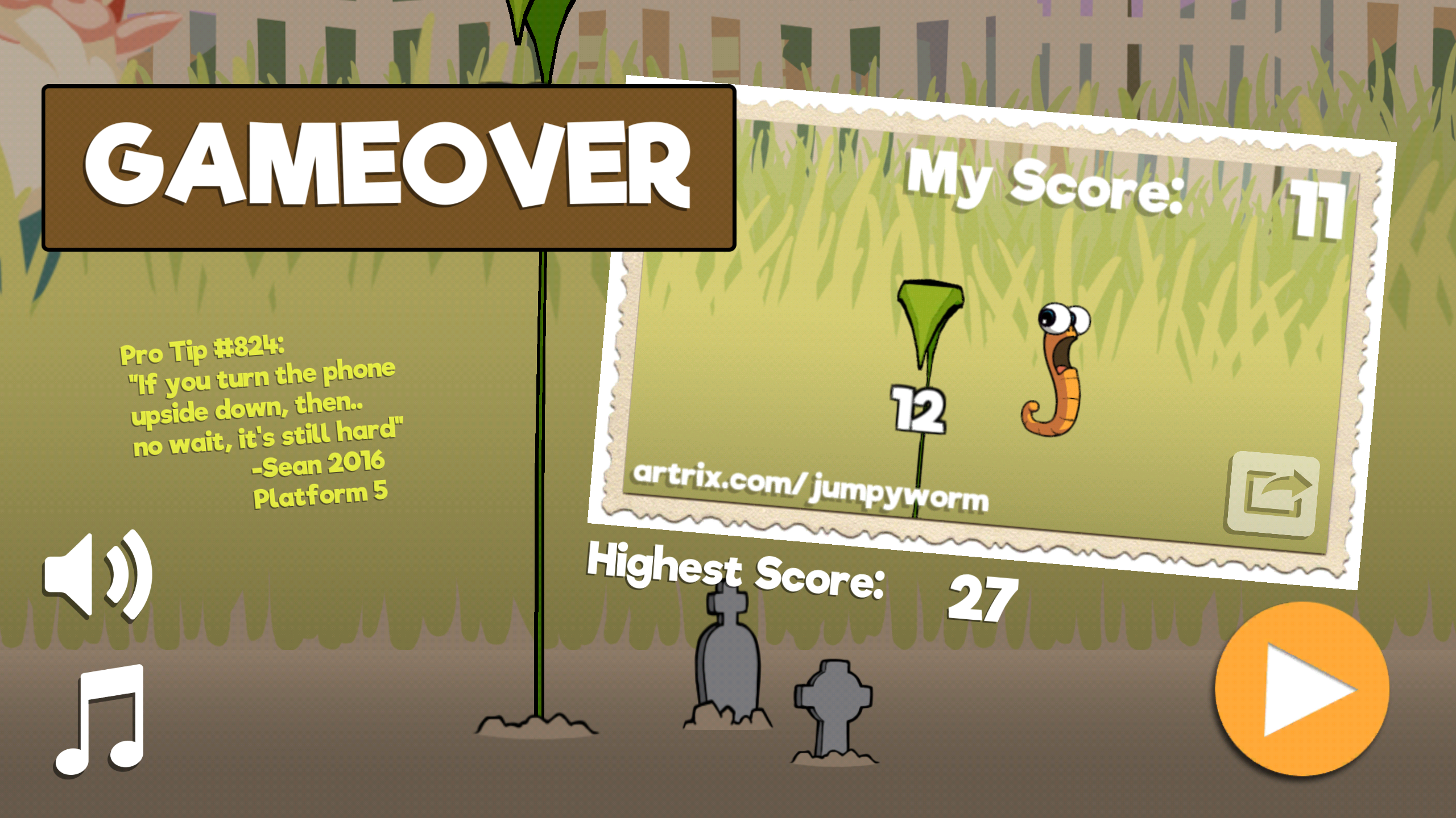 Jumpy Worm Game Screenshot