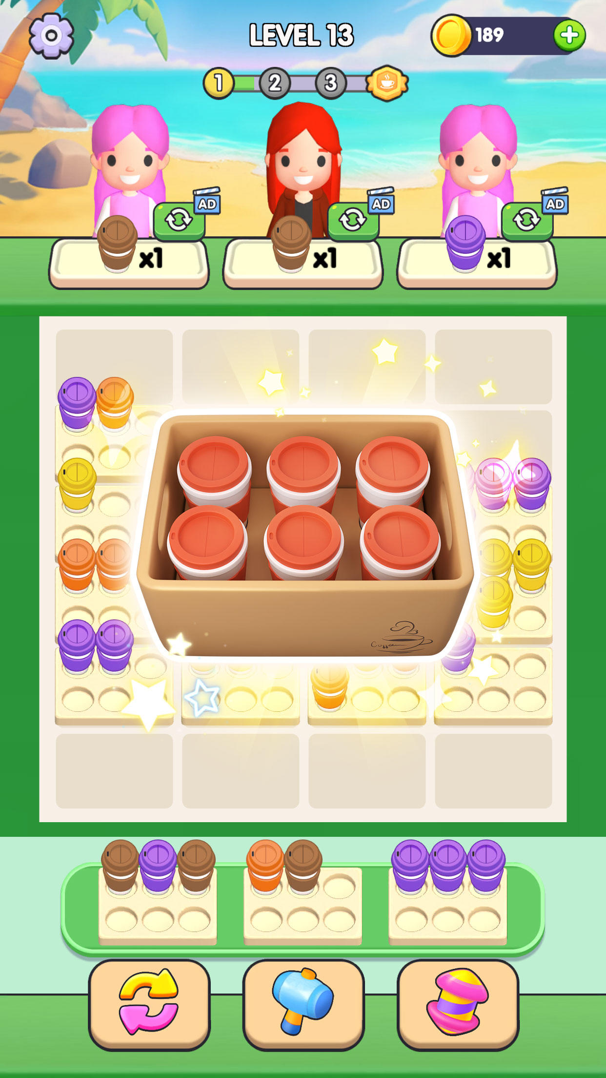 Cafe Packing: Coffee Games Game Screenshot