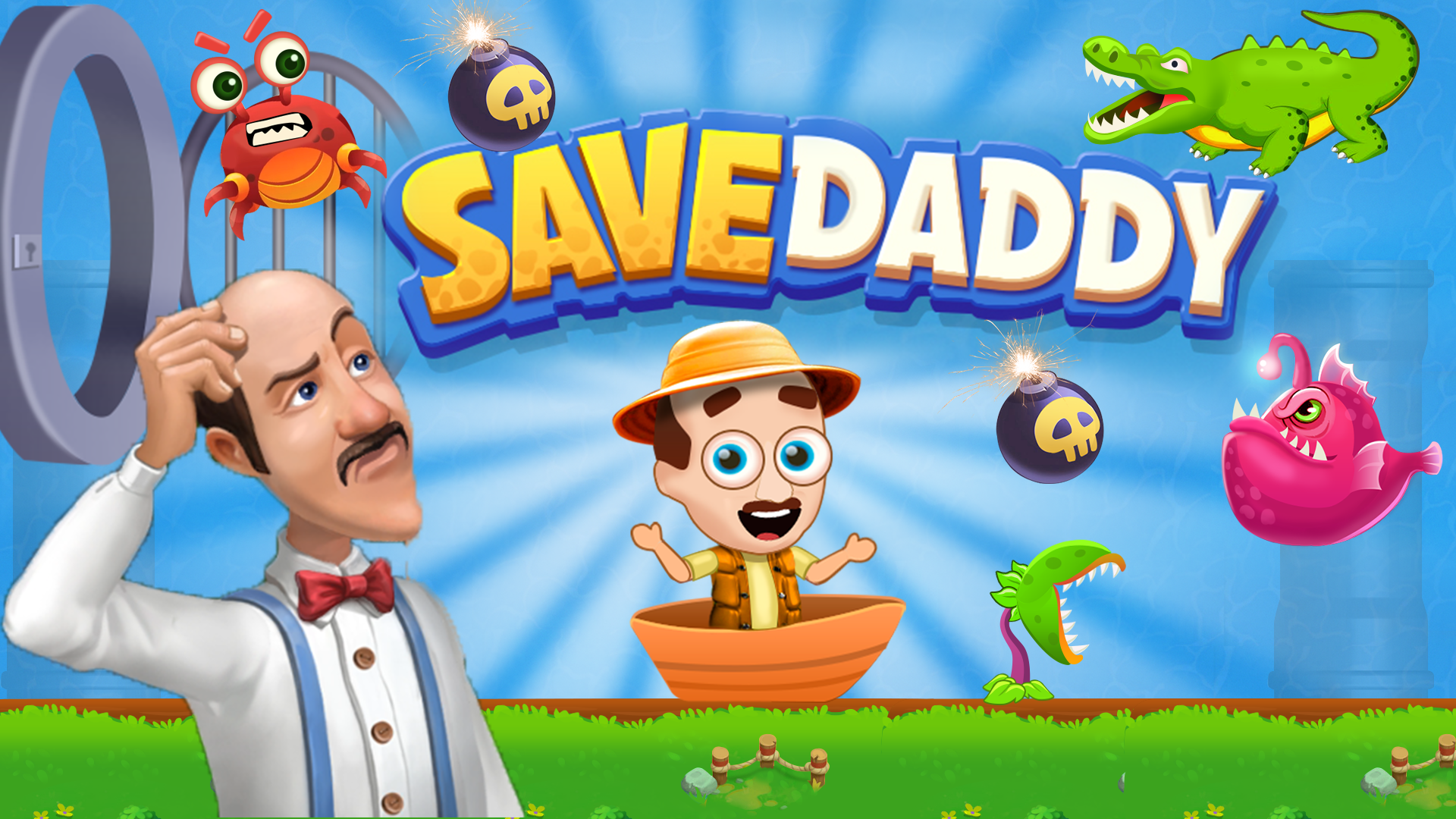 Pull the Pin - Save Daddy Game Screenshot