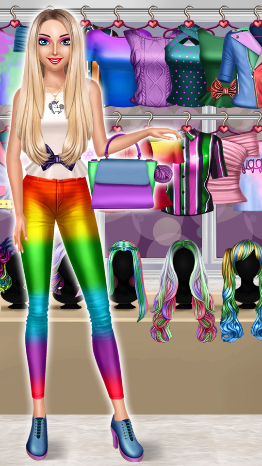 Rainbow Girls Dress Up screenshot game