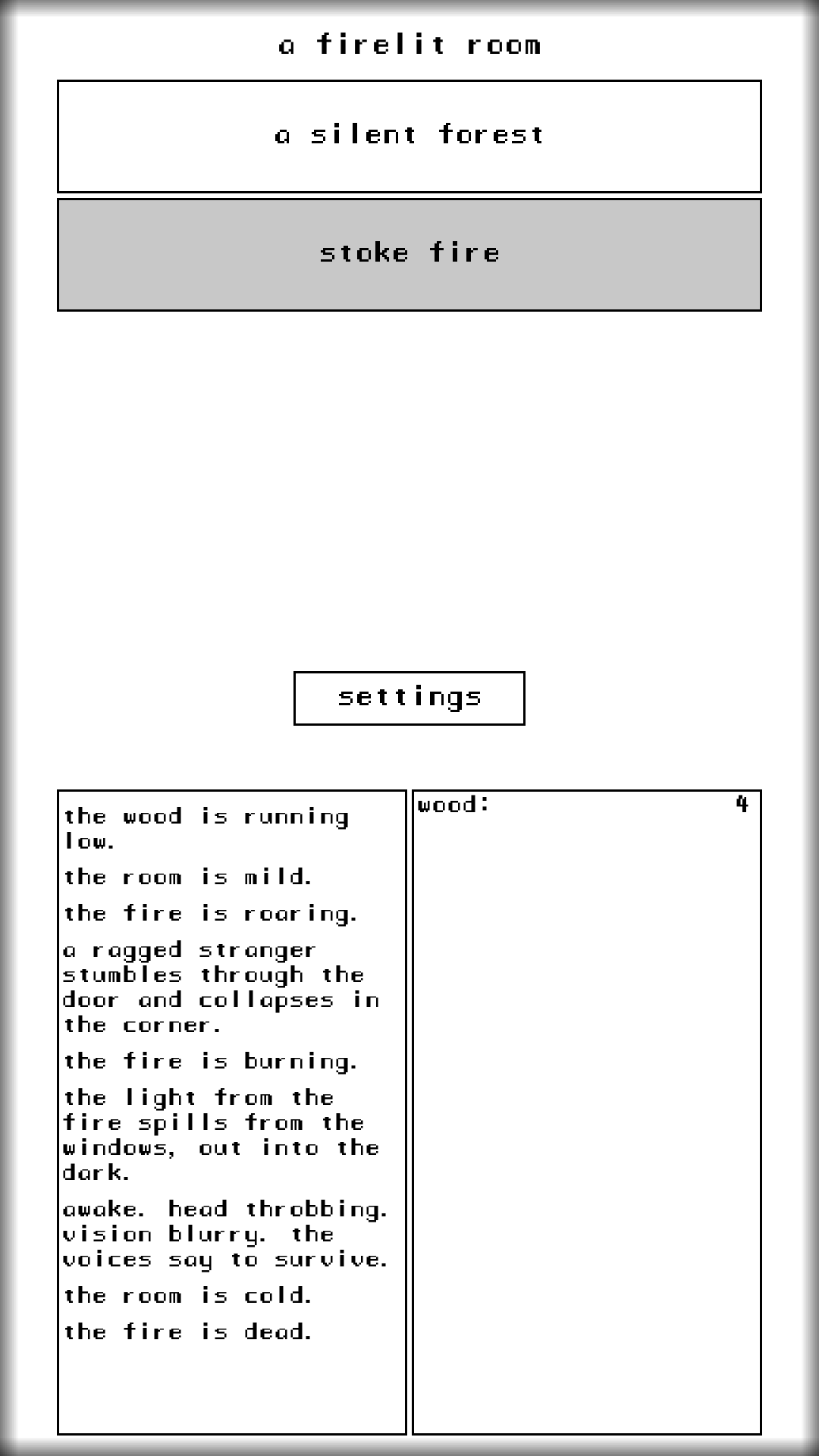 A Dark Room ® Game Screenshot