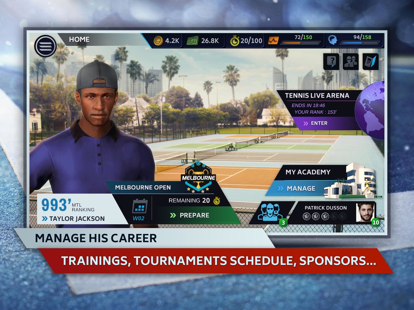 Screenshot of Tennis Manager 2020 – Mobile – World Pro Tour