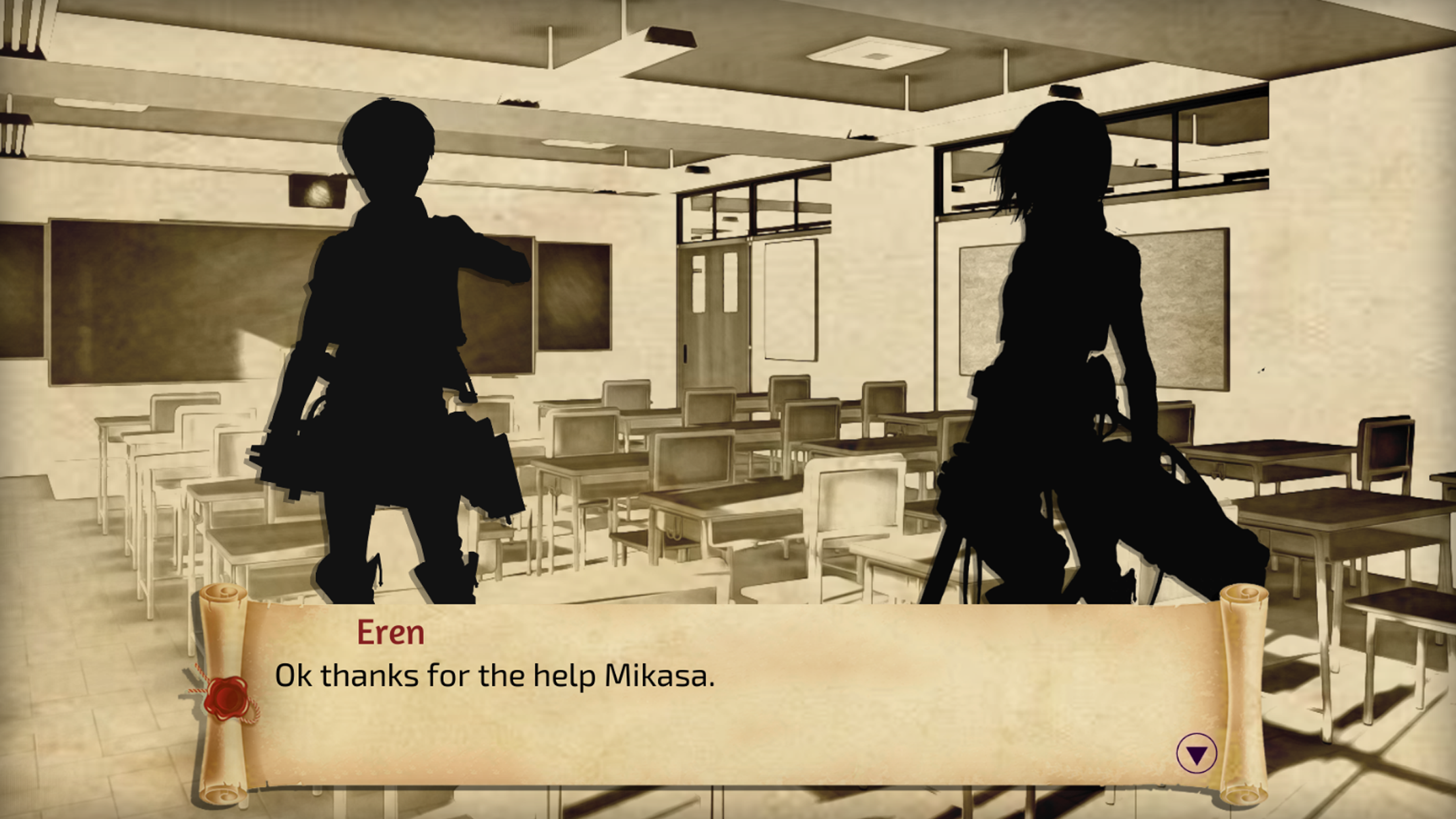 Screenshot of Attack on Titan: Visual Novel