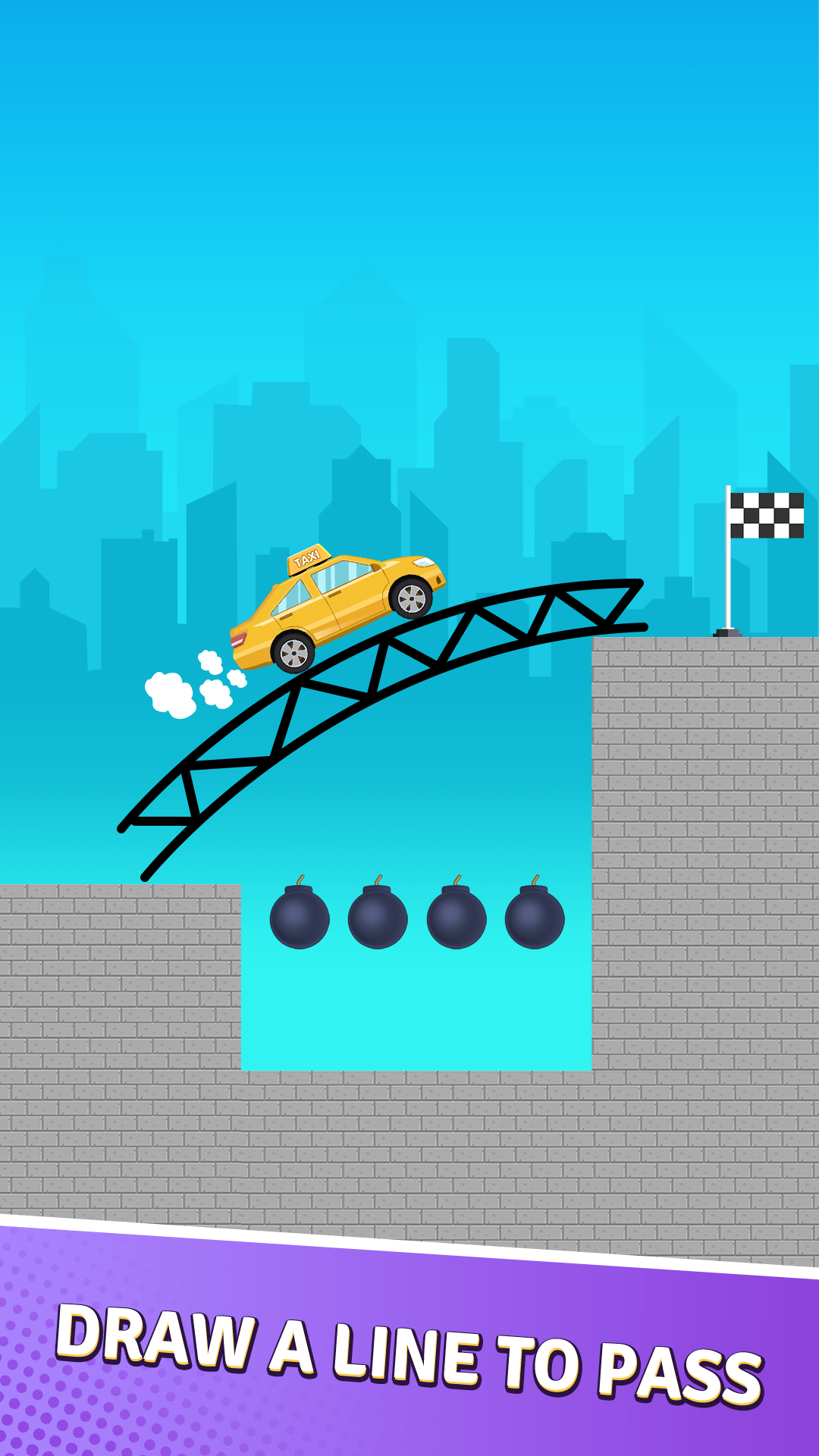 Captura de Tela do Jogo Draw Bridge-Draw One Line