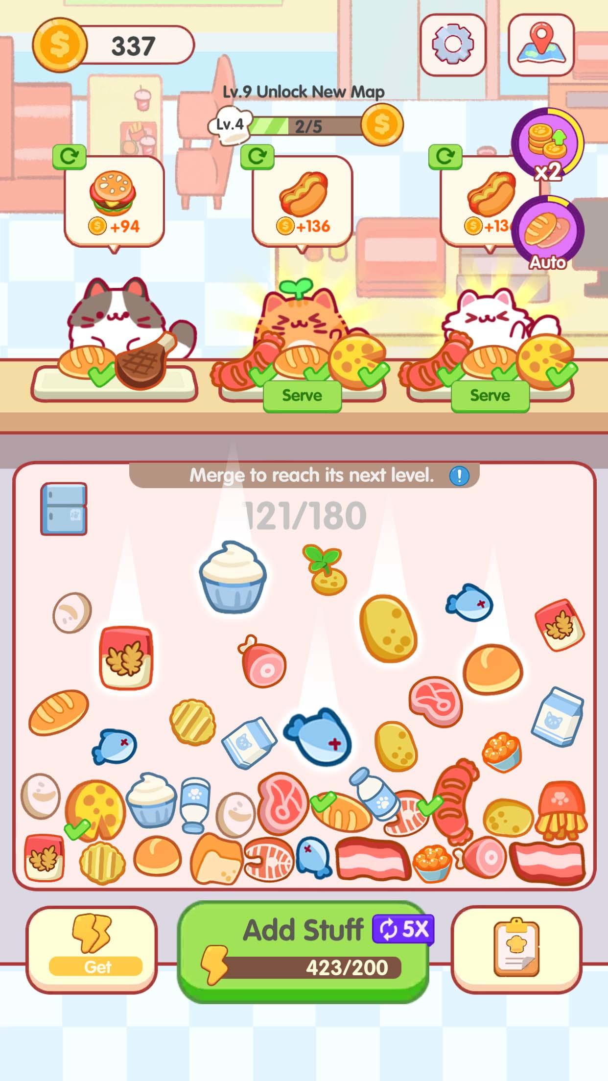 Kitty Chef - Food Merge 遊戲截圖
