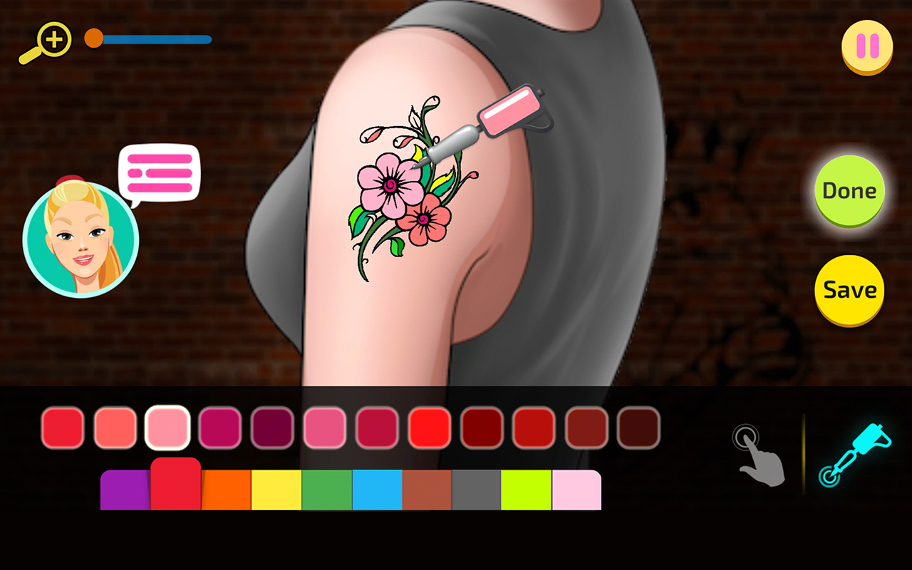 Fab Tattoo Design Studio Game Screenshot