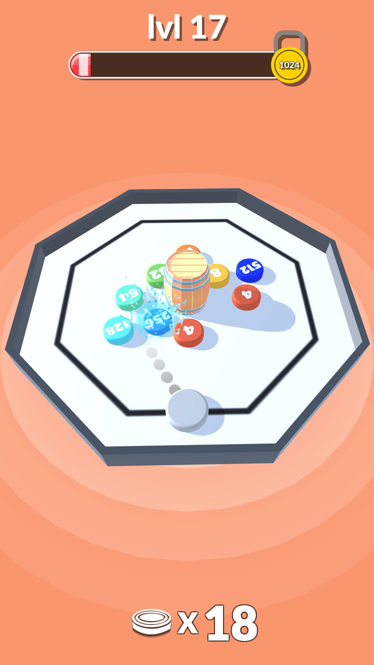 2048 Merge Pool Game Screenshot