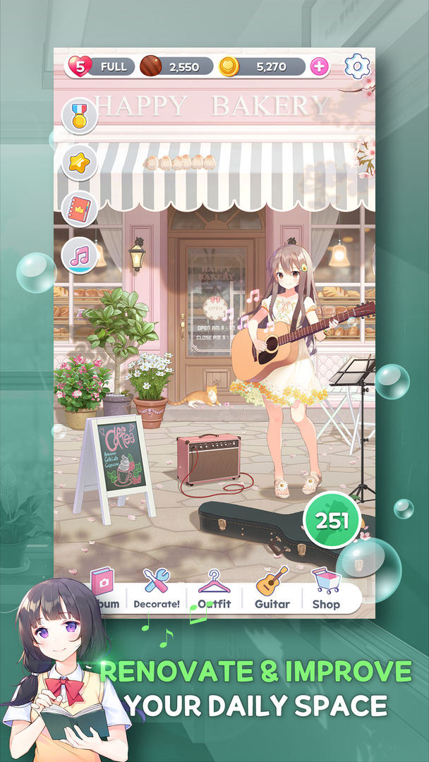 Guitar Girl Match 3 screenshot game