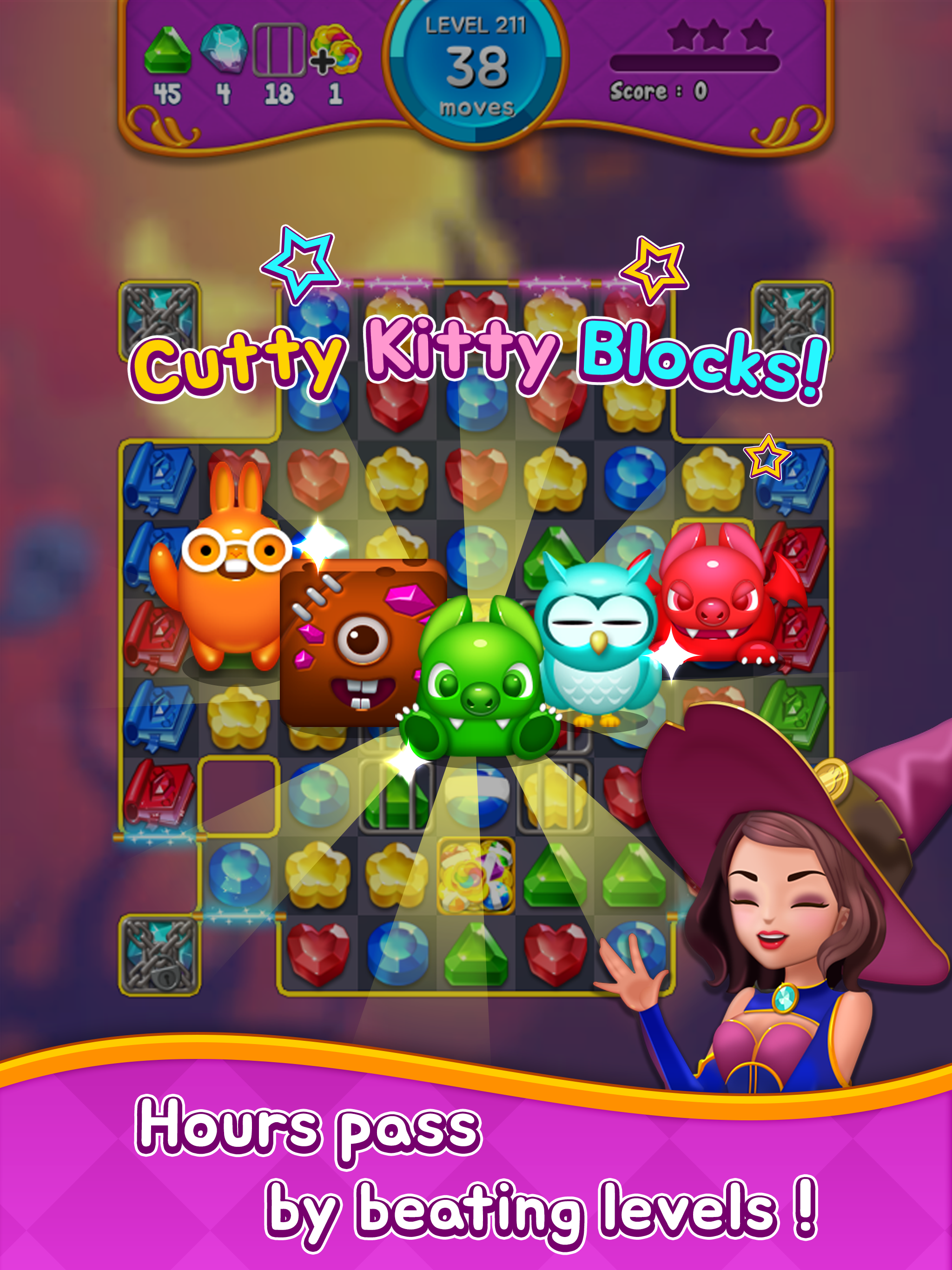 Jewel Witch - Match 3 Game Game Screenshot
