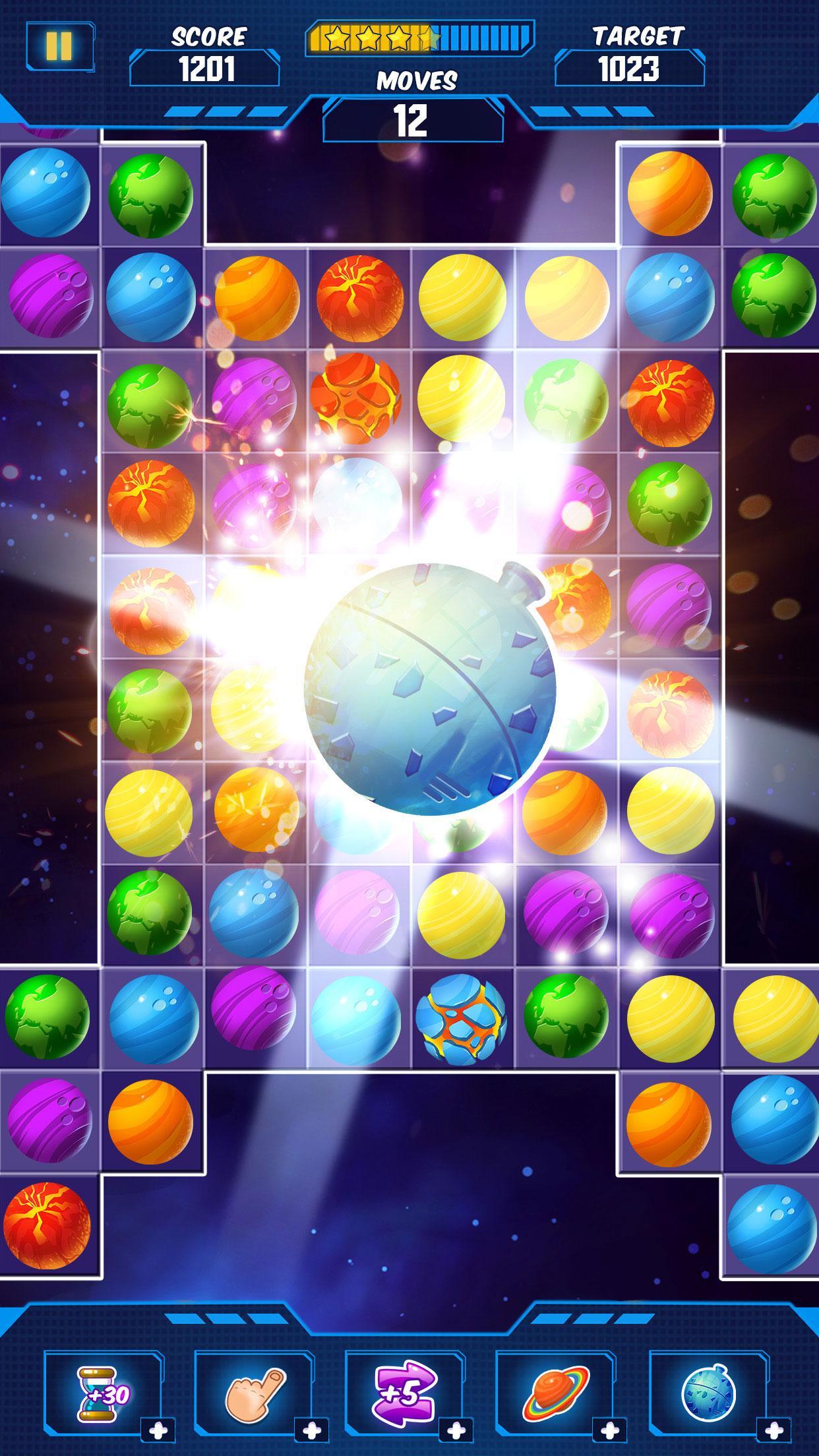 Space Smash Match 3 Game Screenshot