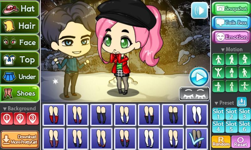 White Christmas Pretty Girl Game Screenshot