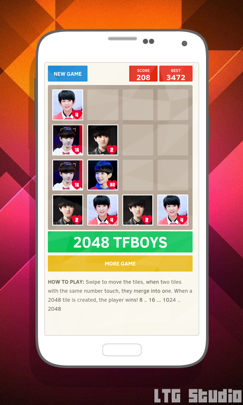 💕 2048 TFBoys Game Game Screenshot