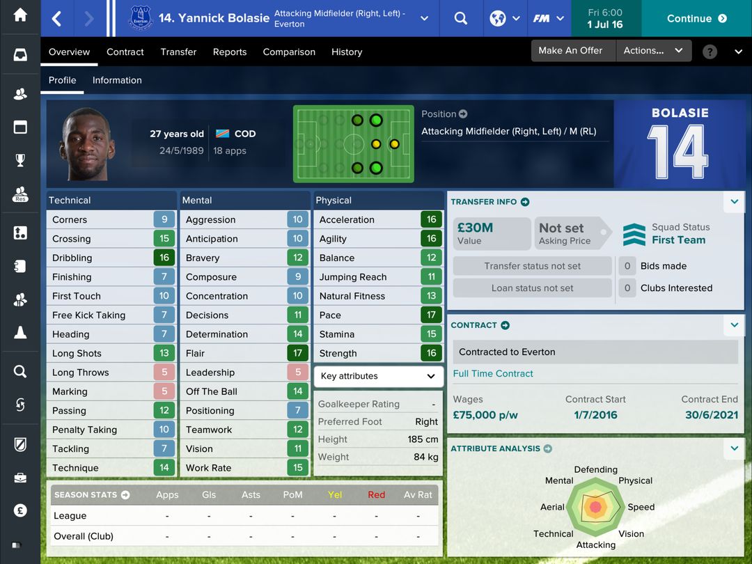 Screenshot of Football Manager Touch 2017