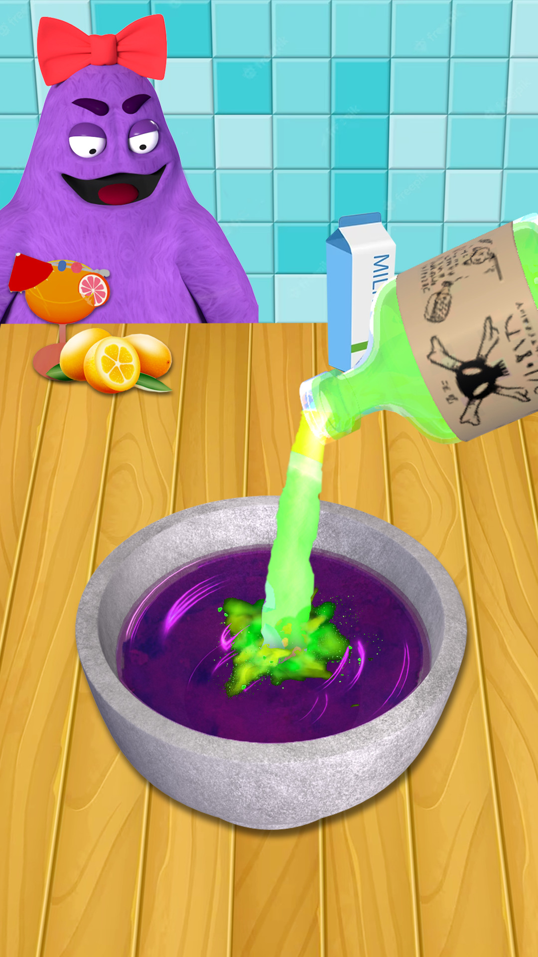 Screenshot of Grimaces Cake: Baking ASMR