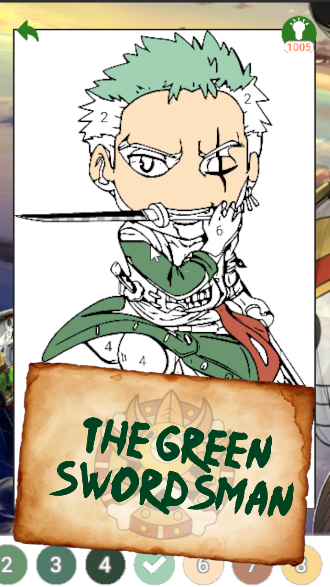 OP Pirates Coloring by Number Game Screenshot