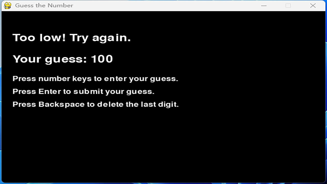 Mini Game：Guess numbers Game Screenshot