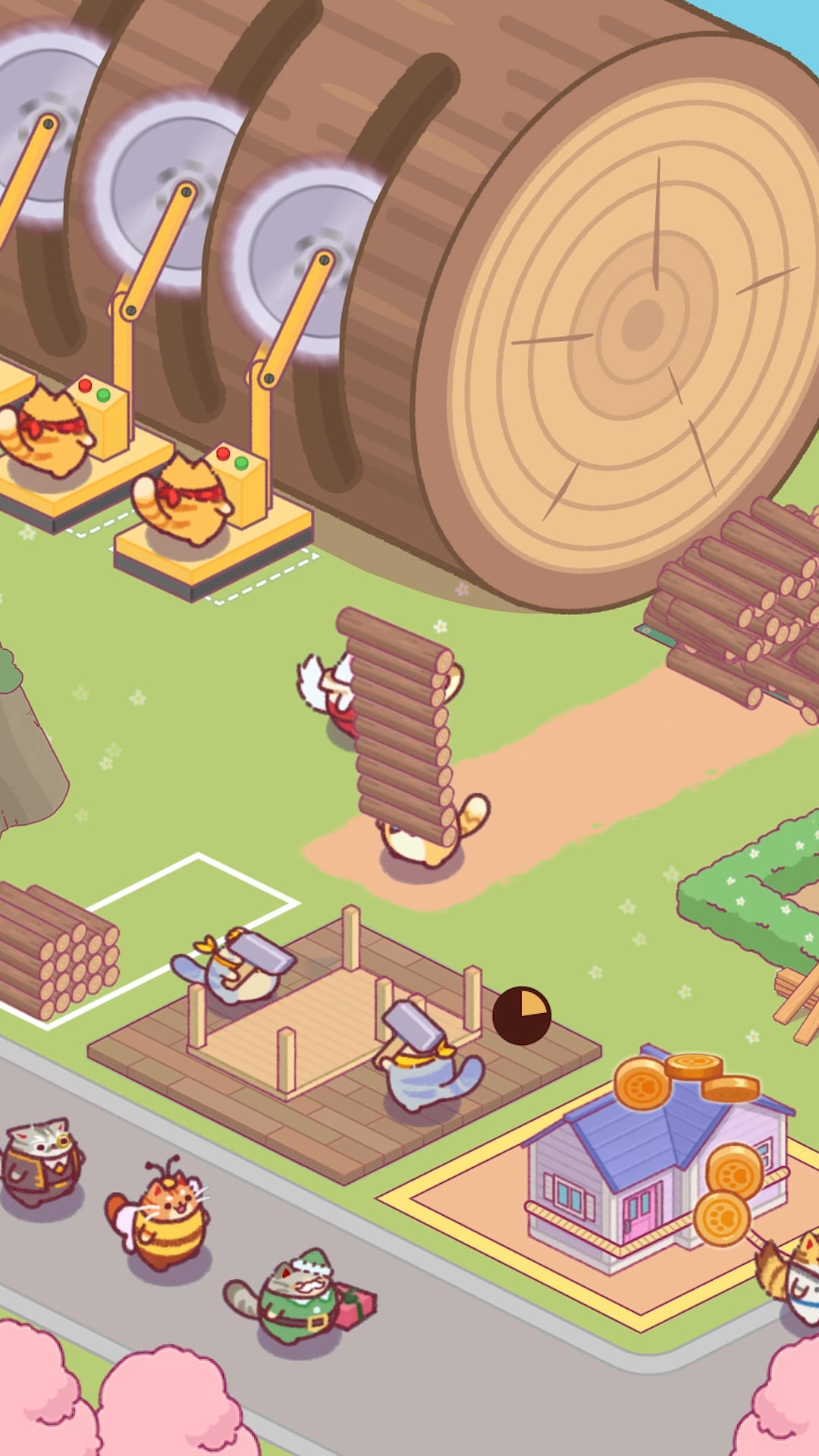 Lumbercat: Cute Idle Tycoon Game Screenshot