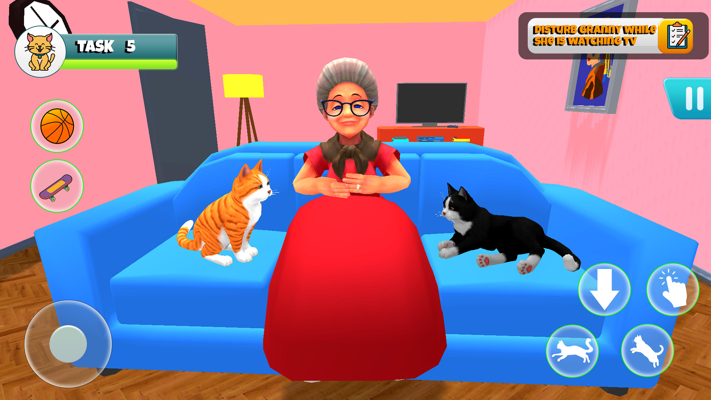 Bad Cat vs Granny Simulator 3d Game Screenshot